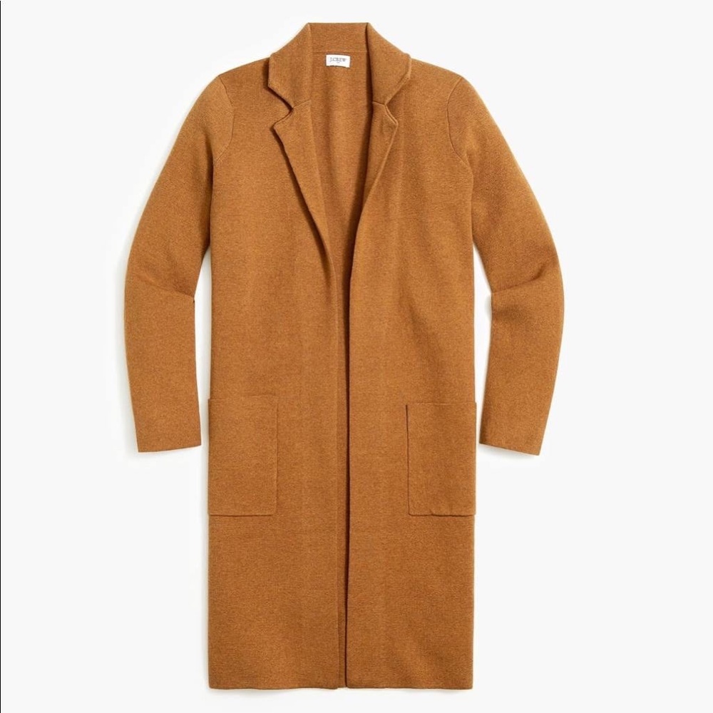 J. Crew Factory | Long camel "coatigan" sweater
